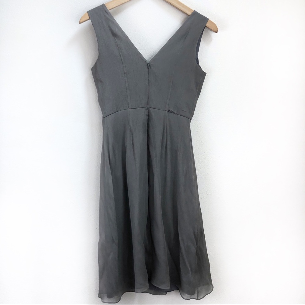 J. Crew Grey Silk Zip Up Dress Size 0 - Picture 3 of 8
